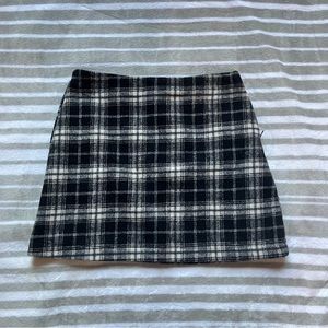 Plaid wool skirt
